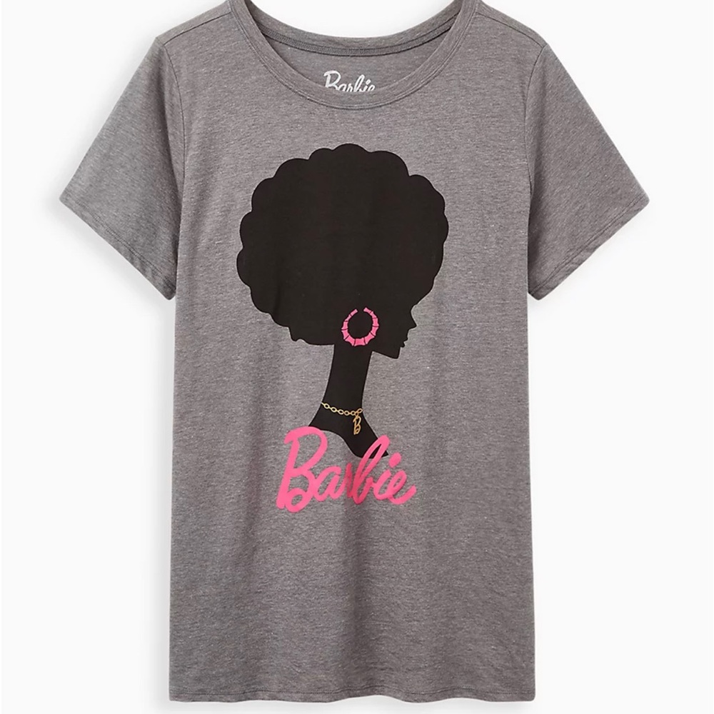 TORRID dark gray afro Barbie tee